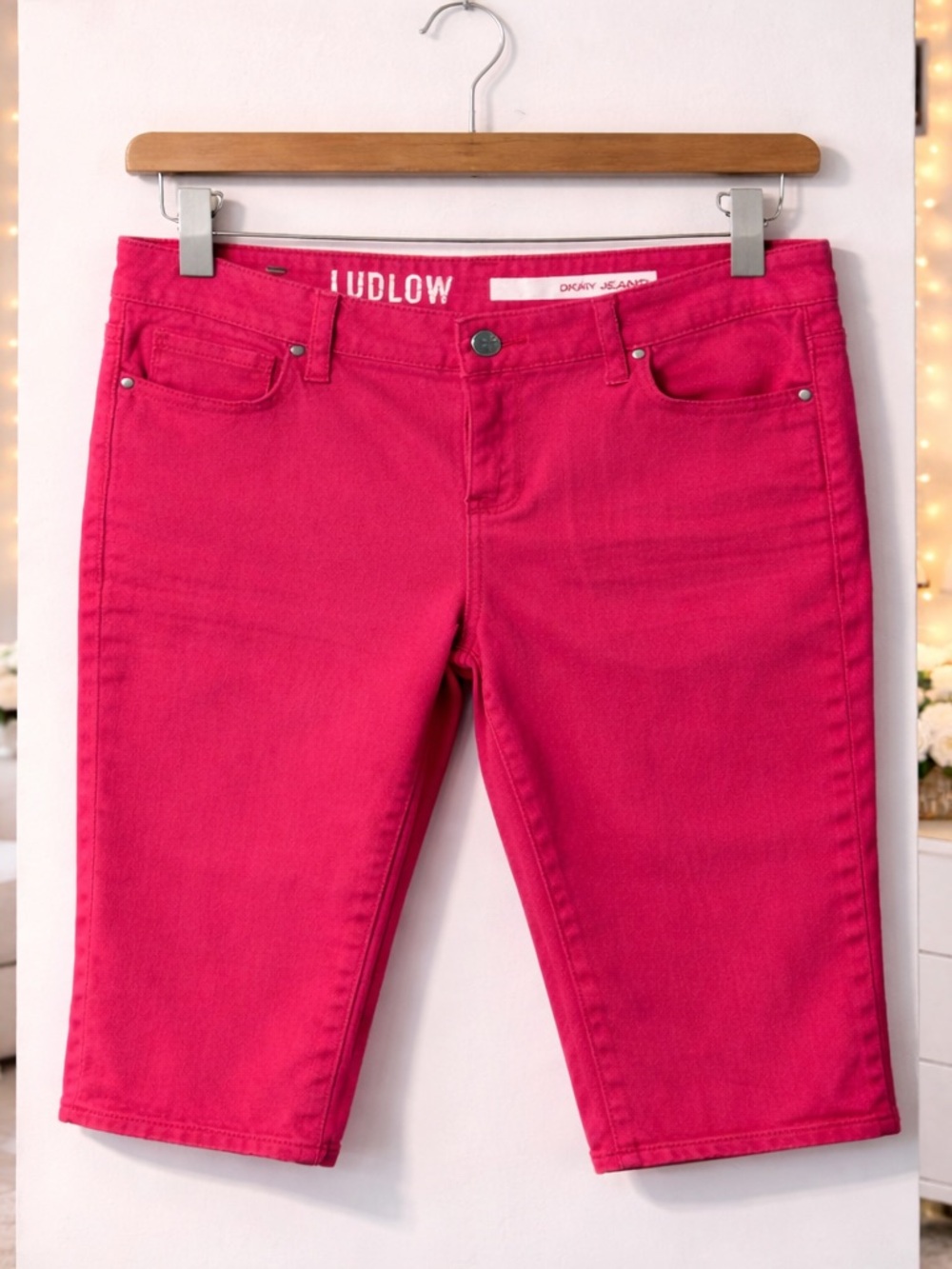 ✨ DKNY Sorbet Pink Ludlow Above the Knee Mid Rise Cotton Shorts Size 4